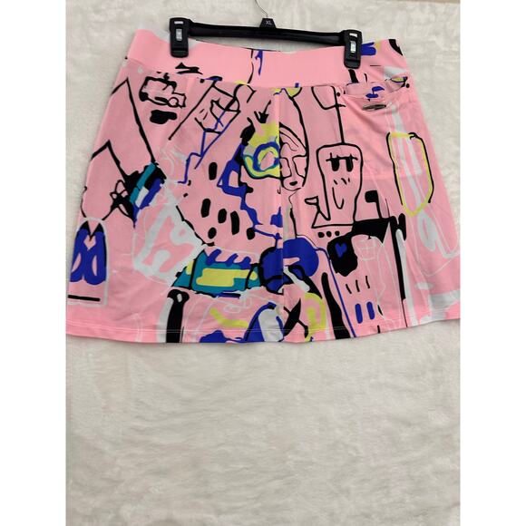 Jamie Sadock Pink Print Skort 14 Golf Tennis Pickleball - Picture 2 of 12